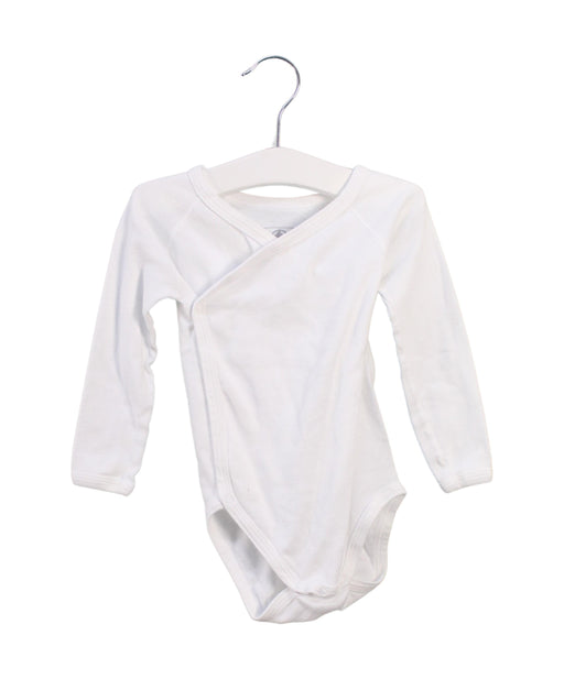A White Long Sleeve Bodysuits from Petit Bateau in size 6-12M for boy. (Front View)