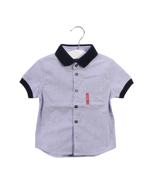 A Blue Shirts from Moschino in size 12-18M for boy. (Front View)