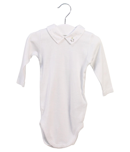 A White Long Sleeve Bodysuits from Bonpoint in size 6-12M for neutral. (Front View)