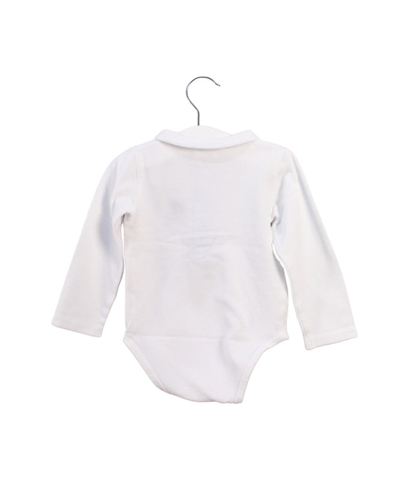 A White Long Sleeve Bodysuits from Bout'Chou in size 12-18M for boy. (Back View)
