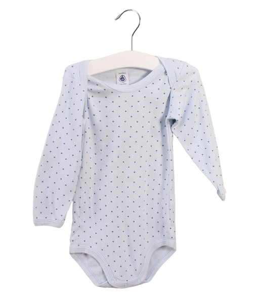 A Blue Long Sleeve Bodysuits from Petit Bateau in size 18-24M for neutral. (Front View)