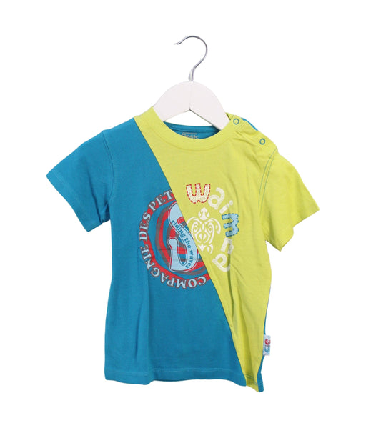 A Teal Short Sleeve T Shirts from La Compagnie des Petits in size 4T for boy. (Front View)