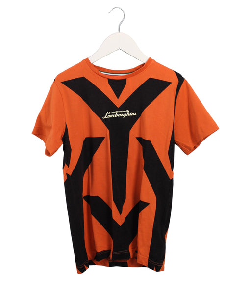 A Orange Short Sleeve T Shirts from Automobili Lamborghini in size 11Y for boy. (Front View)