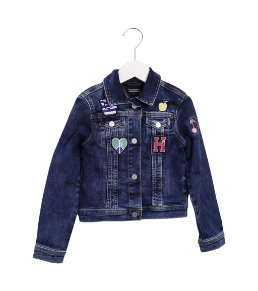 A Blue Lightweight Jackets from Tommy Hilfiger in size 6T for girl. (Front View)