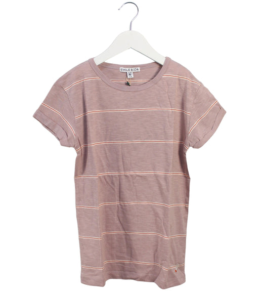 A Brown Short Sleeve T Shirts from Emile et Ida in size 12Y for girl. (Front View)