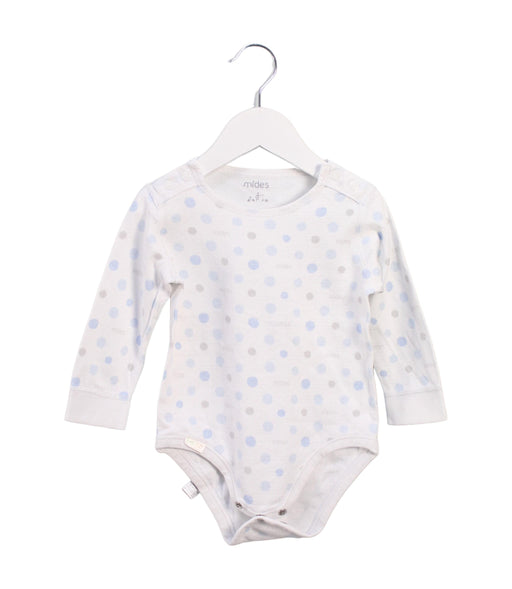 A White Long Sleeve Bodysuits from Mides in size 2T for girl. (Front View)
