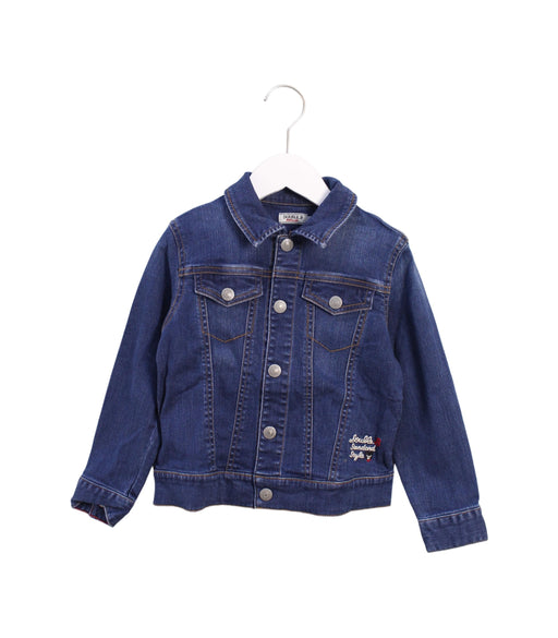A Blue Lightweight Jackets from Miki House in size 5T for boy. (Front View)
