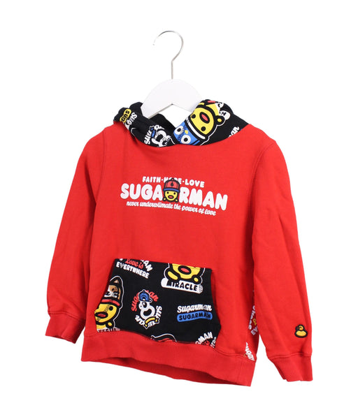 A Red Hooded Sweatshirts from Sugarman in size 5T for boy. (Front View)