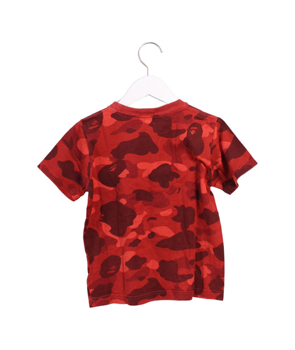 A Red Short Sleeve T Shirts from BAPE KIDS in size 5T for boy. (Back View)