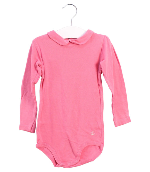 A Pink Long Sleeve Bodysuits from Petit Bateau in size 18-24M for girl. (Front View)