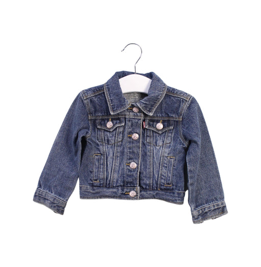 A Blue Lightweight Jackets from Levi's in size 12-18M for girl. (Front View)