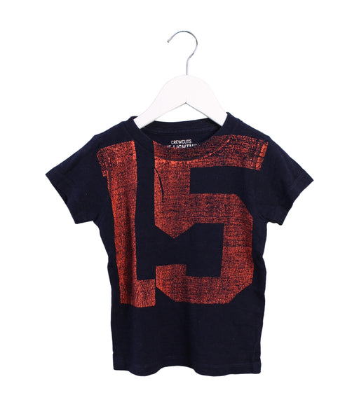 A Navy Short Sleeve T Shirts from Crewcuts in size 3T for boy. (Front View)