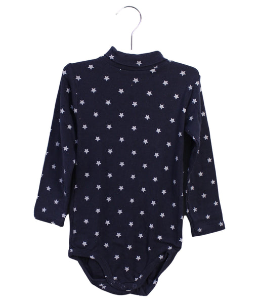 A Navy Long Sleeve Bodysuits from Petit Bateau in size 18-24M for boy. (Front View)
