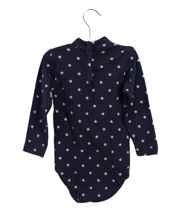 A Navy Long Sleeve Bodysuits from Petit Bateau in size 18-24M for boy. (Back View)