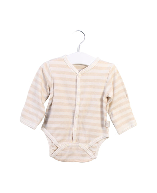 A Beige Long Sleeve Bodysuits from Primeval in size 3-6M for neutral. (Front View)