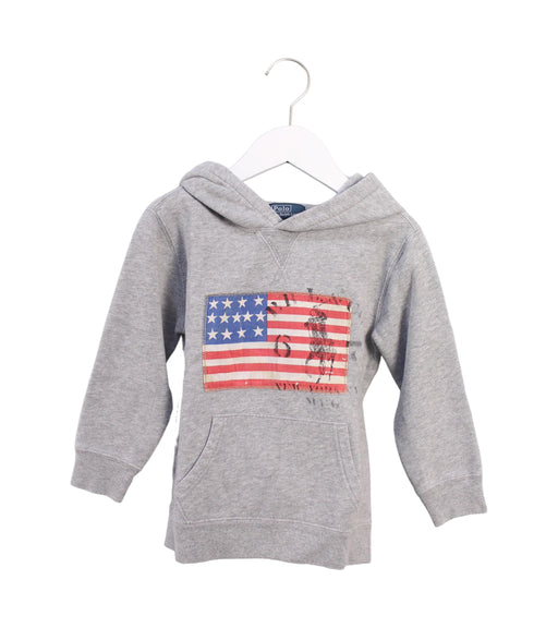 A Grey Hooded Sweatshirts from Polo Ralph Lauren in size 4T for girl. (Front View)