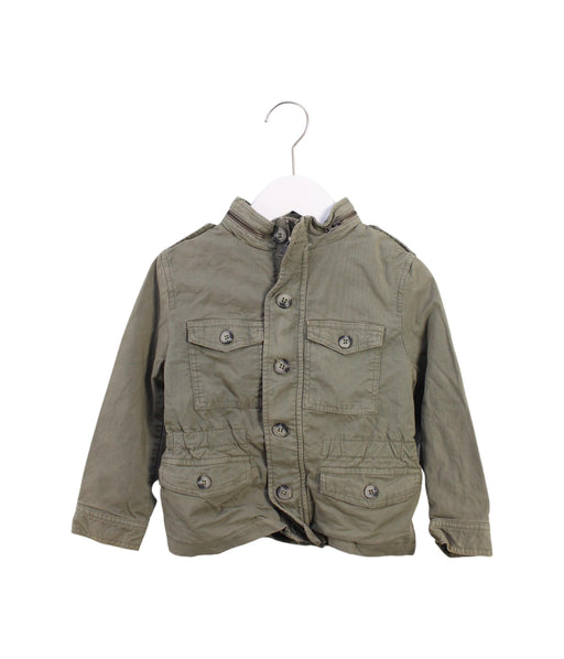 A Green Lightweight Jackets from Bonpoint in size 3T for boy. (Front View)