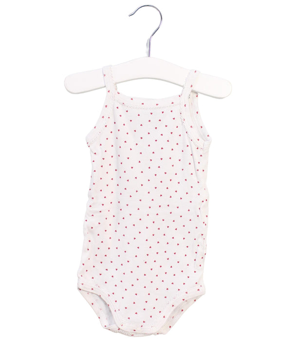 A White Sleeveless Bodysuits from Petit Bateau in size 6-12M for girl. (Front View)
