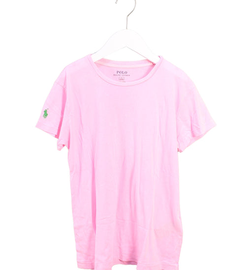 A Pink Short Sleeve T Shirts from Polo Ralph Lauren in size 14Y for girl. (Front View)