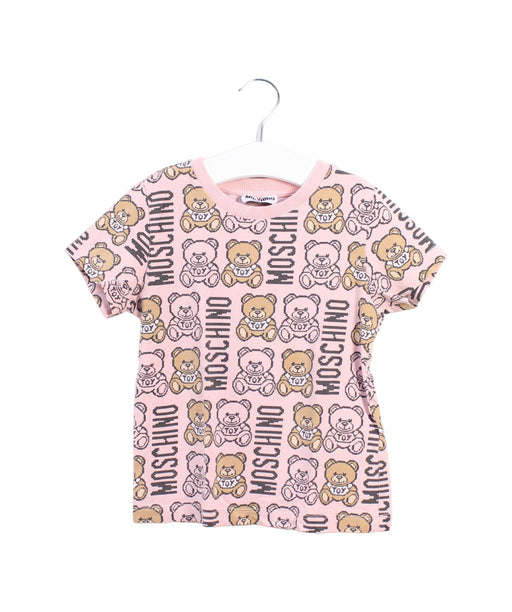 A Pink Short Sleeve T Shirts from Moschino in size 4T for girl. (Front View)