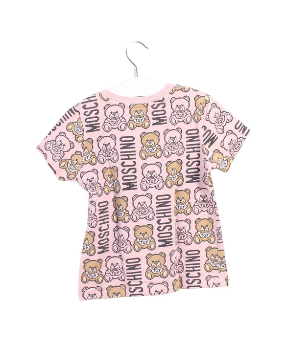 A Pink Short Sleeve T Shirts from Moschino in size 4T for girl. (Back View)