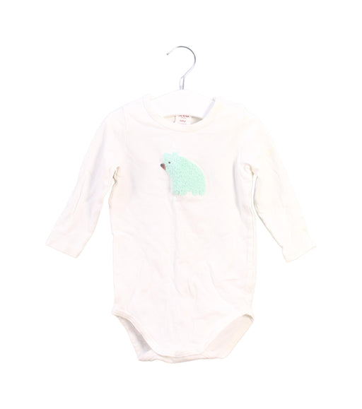 A White Long Sleeve Bodysuits from Seed in size 6-12M for boy. (Front View)