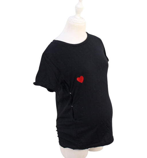 A Black Short Sleeve T Shirts from Milki Train in size XS for maternity. (Front View)
