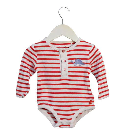 A Red Long Sleeve Bodysuits from Joules in size 6-12M for neutral. (Front View)