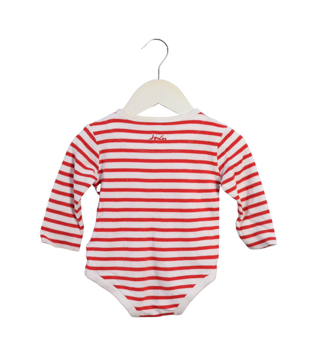 A Red Long Sleeve Bodysuits from Joules in size 6-12M for neutral. (Back View)