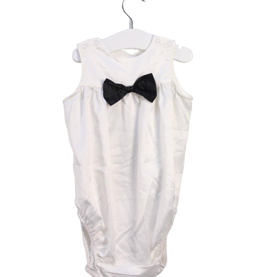 A White Sleeveless Bodysuits from The Tiny Universe in size 12-18M for girl. (Front View)