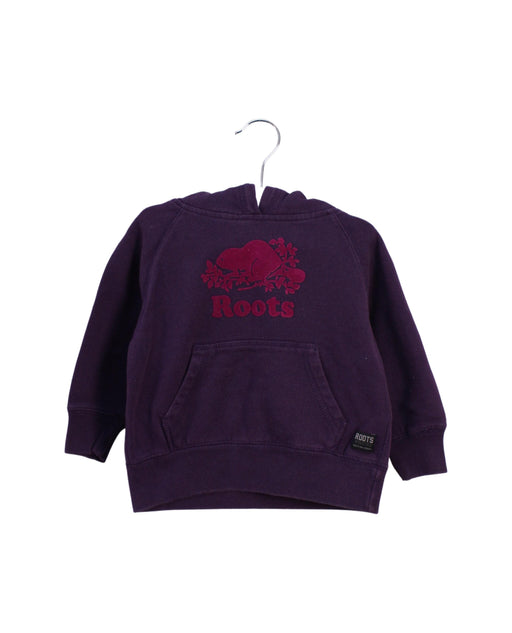 A Purple Hooded Sweatshirts from Roots in size 12-18M for neutral. (Front View)