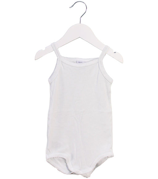 A White Sleeveless Bodysuits from Petit Bateau in size 6-12M for girl. (Front View)