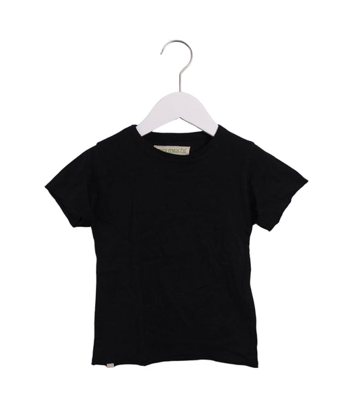 A Black Short Sleeve T Shirts from Mini Mioche in size 4T for boy. (Front View)