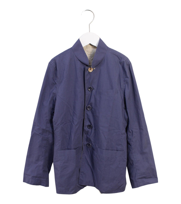 A Blue Lightweight Jackets from Shanghai Tang in size 10Y for boy. (Front View)
