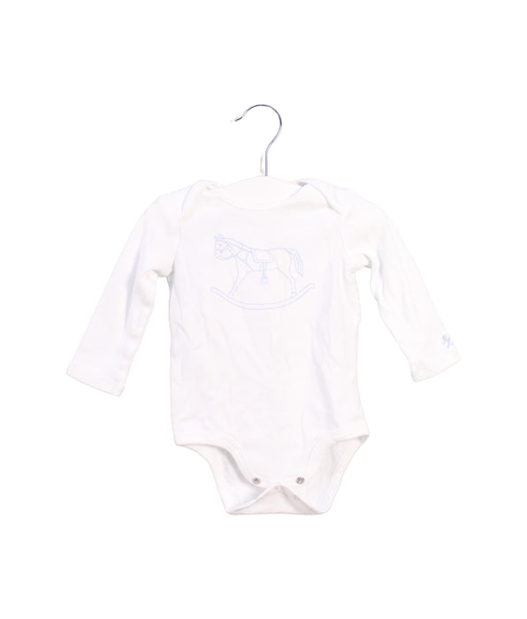 A White Long Sleeve Bodysuits from Ralph Lauren in size 3-6M for neutral. (Front View)