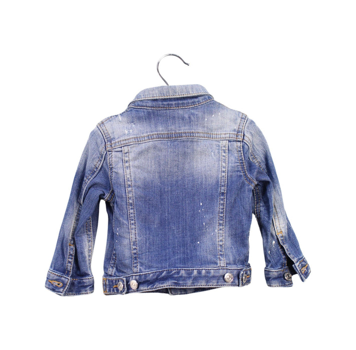 A Blue Lightweight Jackets from DSquared2 in size 6-12M for girl. (Back View)