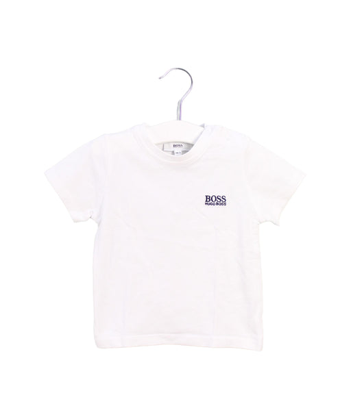 A White Short Sleeve T Shirts from Boss in size 6-12M for boy. (Front View)