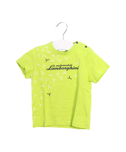 A Green Short Sleeve T Shirts from Automobili Lamborghini in size 6-12M for boy. (Front View)
