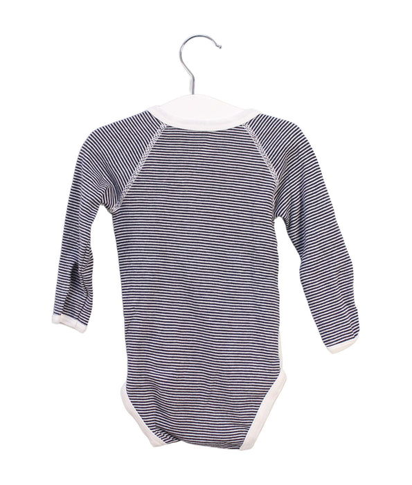 A Navy Long Sleeve Bodysuits from Petit Bateau in size 6-12M for boy. (Back View)