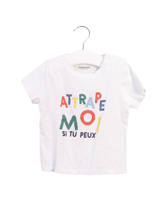 A White Short Sleeve T Shirts from Vertbaudet in size 2T for boy. (Front View)