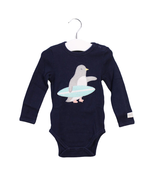 A Blue Long Sleeve Bodysuits from Country Road in size 6-12M for boy. (Front View)