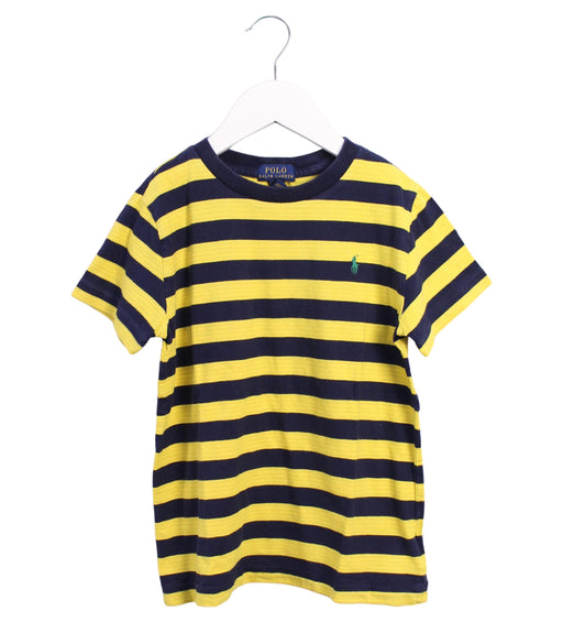 A Yellow Short Sleeve T Shirts from Polo Ralph Lauren in size 7Y for girl. (Front View)