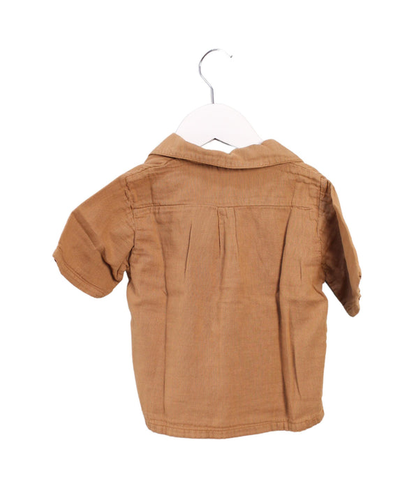 A Brown Shirts from Poudre Organic in size 6-12M for girl. (Back View)