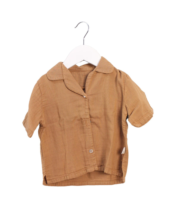 A Brown Shirts from Poudre Organic in size 6-12M for girl. (Front View)