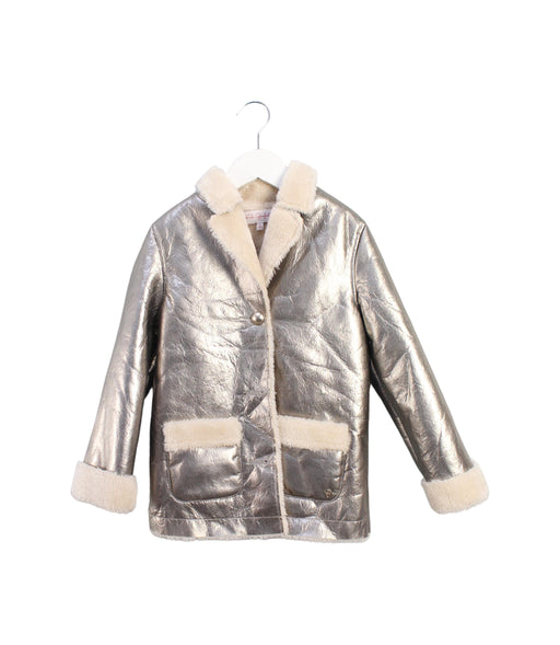 A Silver Lightweight Jackets from Lili Gaufrette in size 6T for girl. (Front View)
