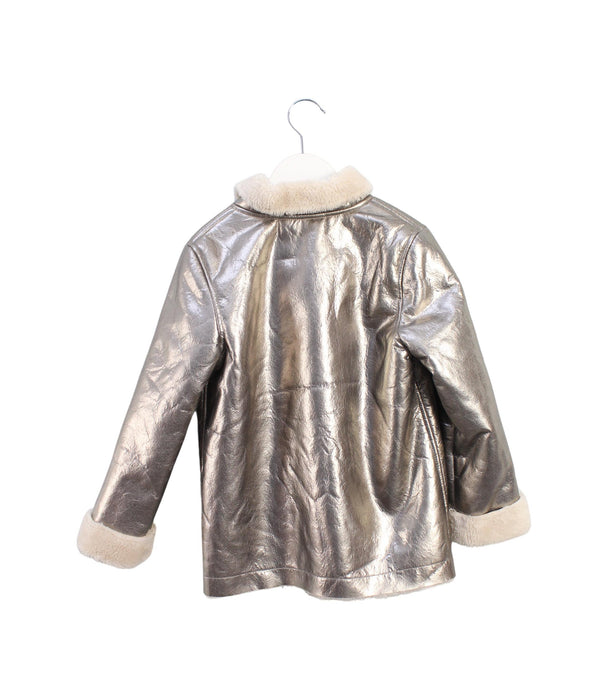 A Silver Lightweight Jackets from Lili Gaufrette in size 6T for girl. (Back View)