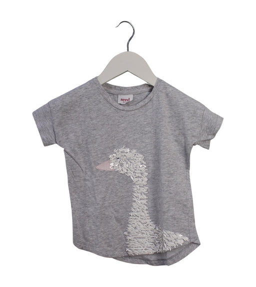 A Grey Short Sleeve T Shirts from Seed in size 4T for girl. (Front View)