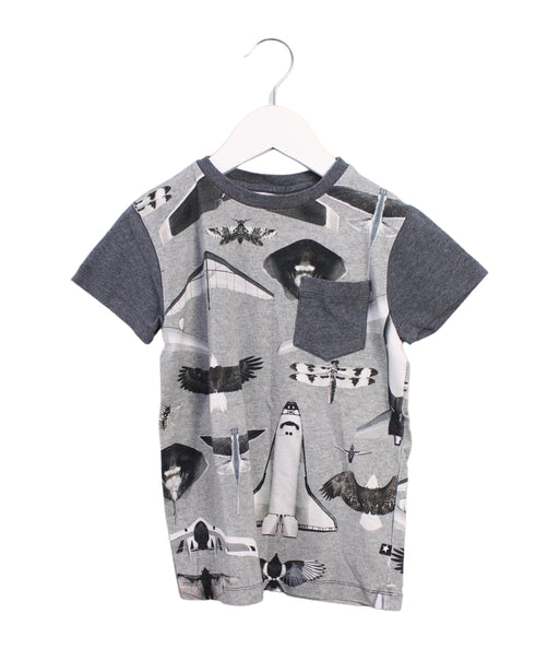 A Grey Short Sleeve T Shirts from Molo in size 4T for boy. (Front View)