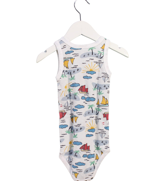 A White Sleeveless Bodysuits from Petit Bateau in size 18-24M for boy. (Back View)