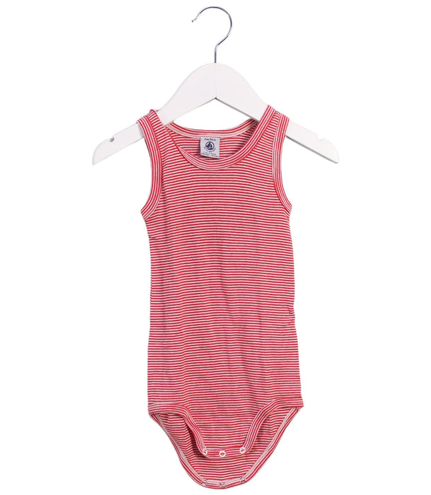 A Red Sleeveless Bodysuits from Petit Bateau in size 18-24M for neutral. (Front View)